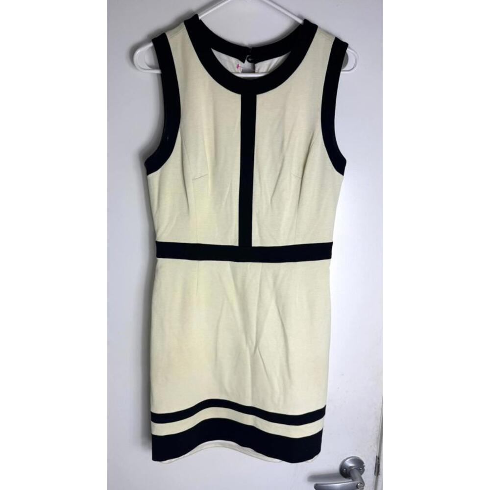 Milly of New York White Black Colorblock Women's Sheath Dress Size M